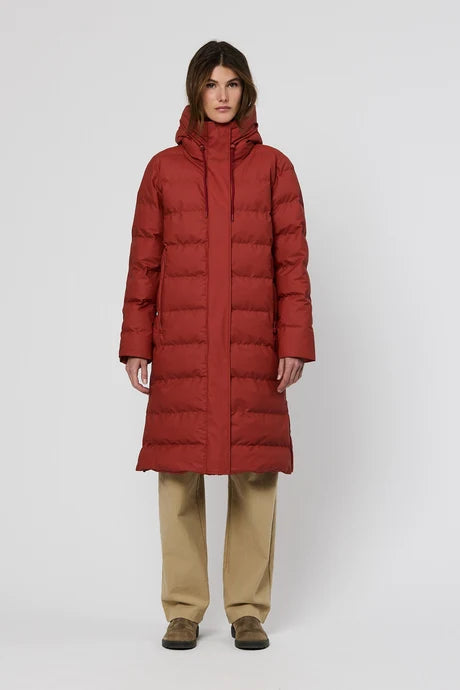 Tanta Glaze Padded Coat Red Ocre