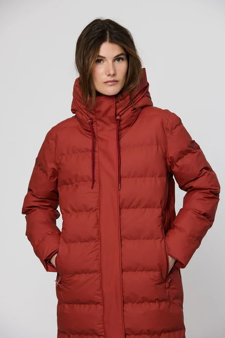 Tanta Glaze Padded Coat Red Ocre