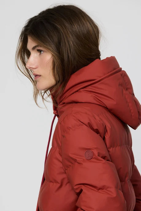 Tanta Glaze Padded Coat Red Ocre