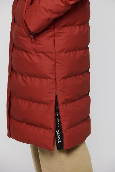 Tanta Glaze Padded Coat Red Ocre