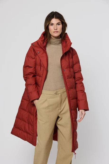 Tanta Glaze Padded Coat Red Ocre