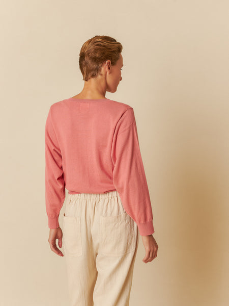 INDI & COLD BATWING SLEEVE KNIT CARDIGAN PINK