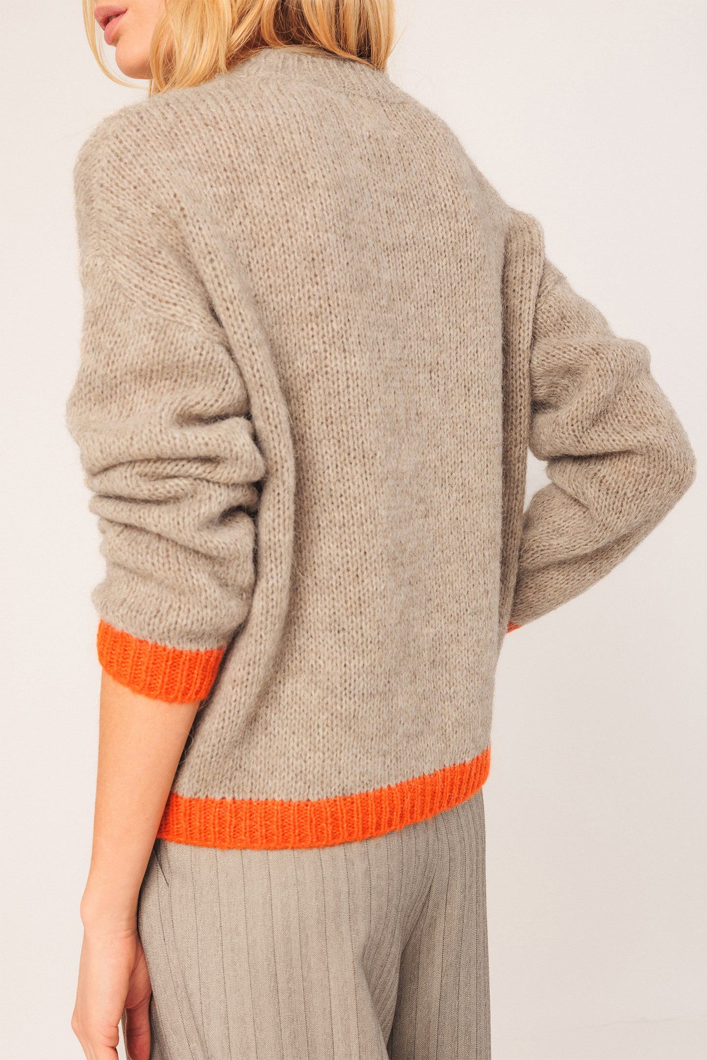 Indi & Cold Bicolour Knitted Sweater Orange