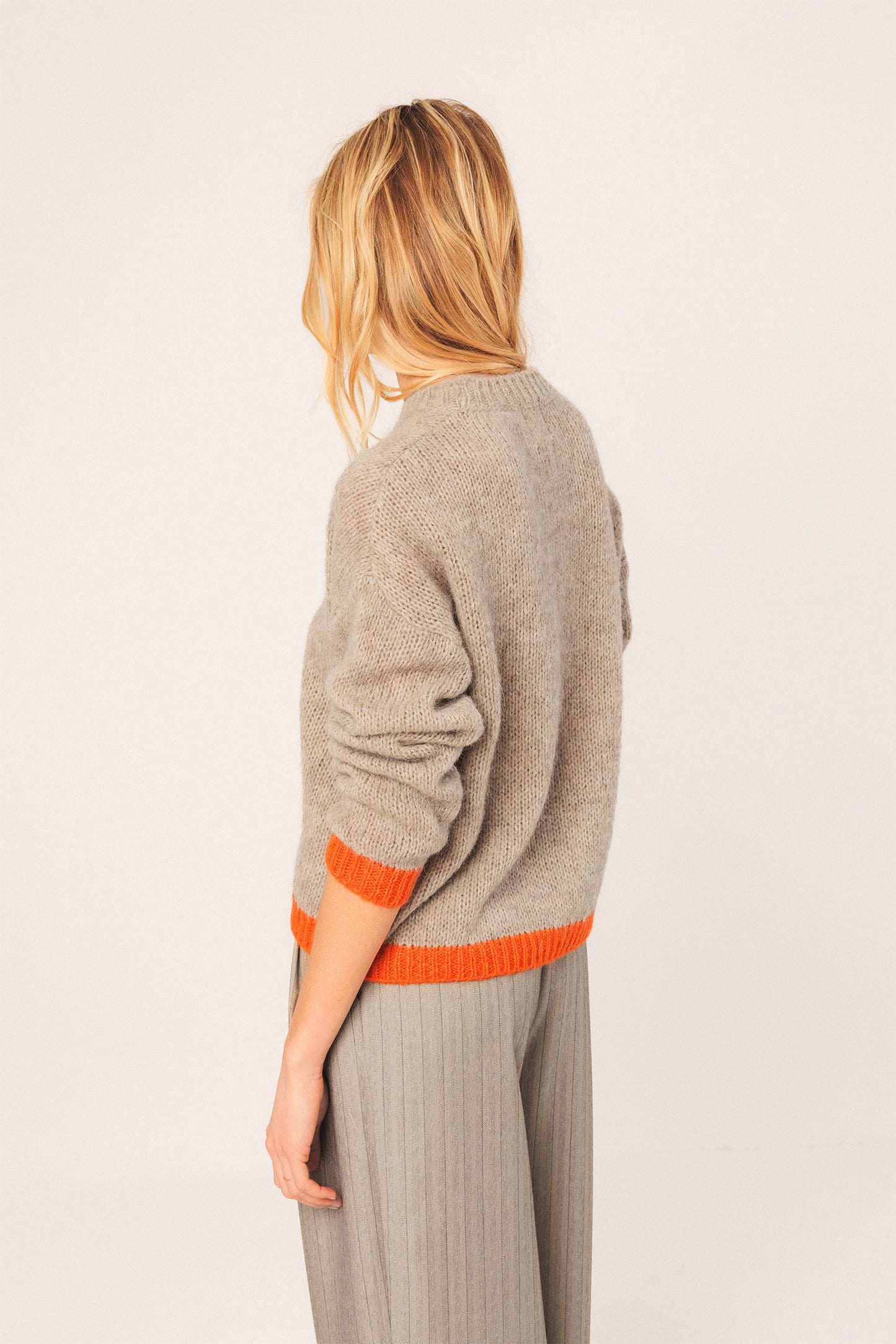 Indi & Cold Bicolour Knitted Sweater Orange