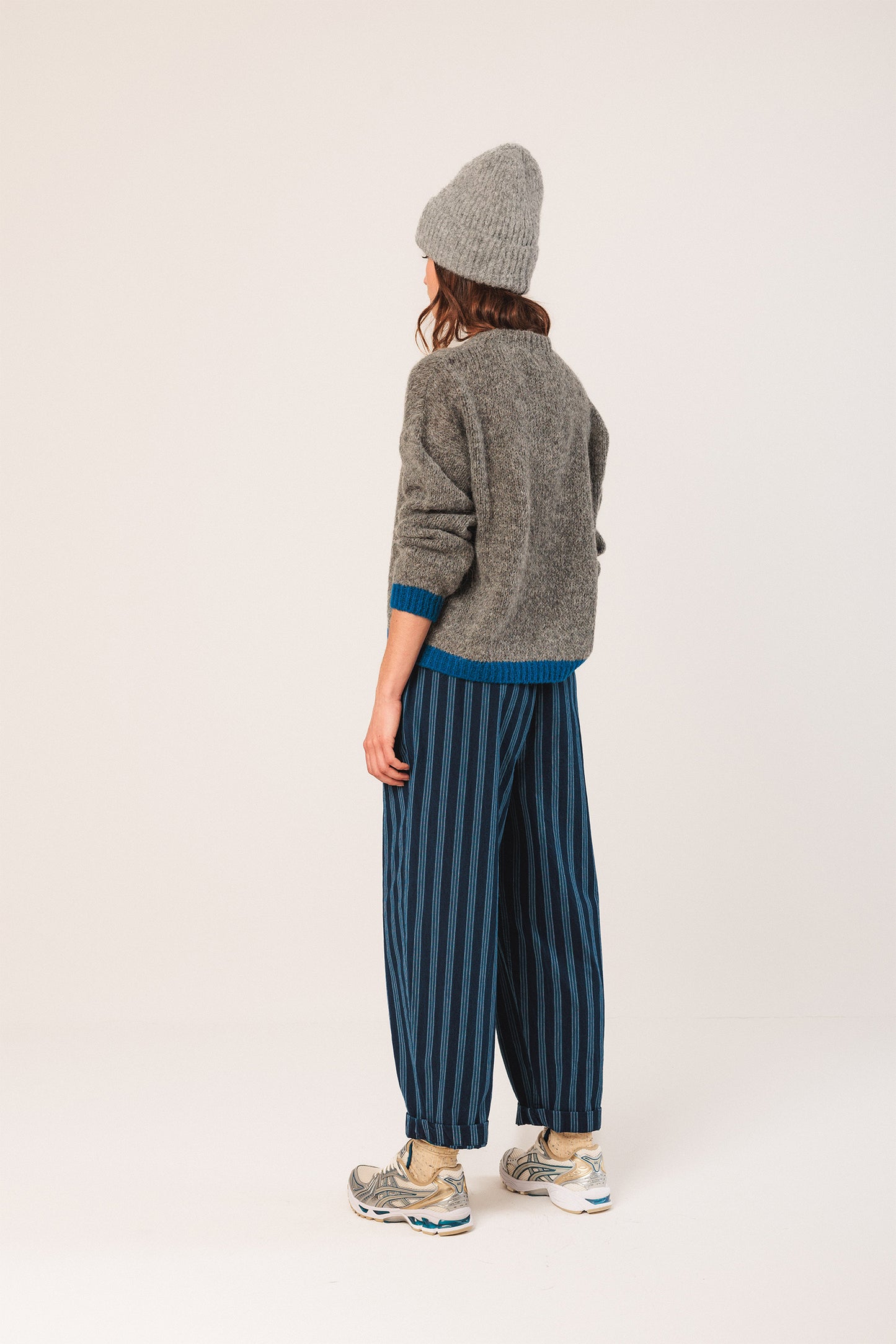 Indi & Cold Bicolour Knitted Sweater Blue