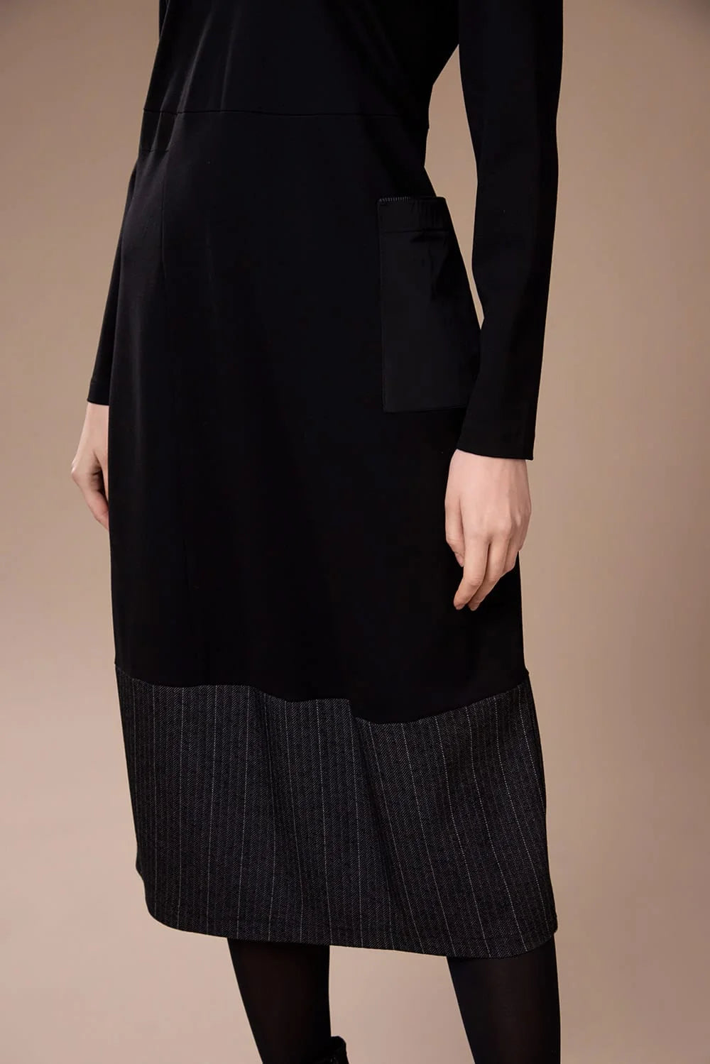 Peruzzi Herringbone Trim Dress