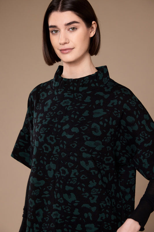 Peruzzi Animal Jacquard Knit Teal