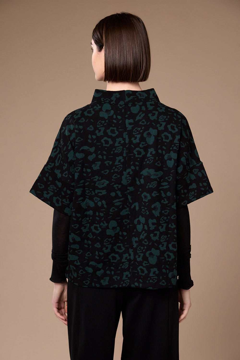 Peruzzi Animal Jacquard Knit Teal