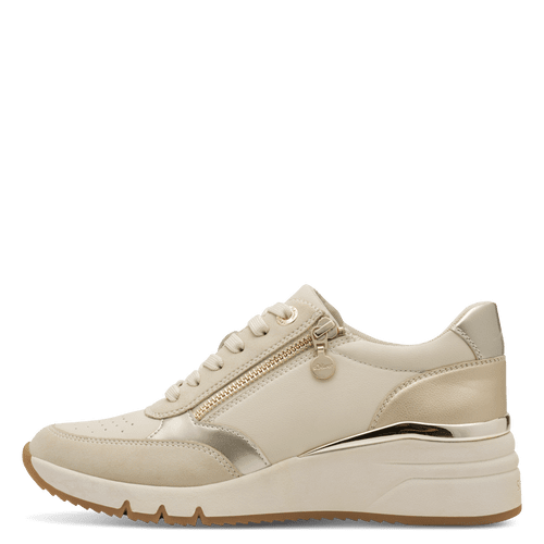 S.Oliver Beige Wedge Zip Trainer