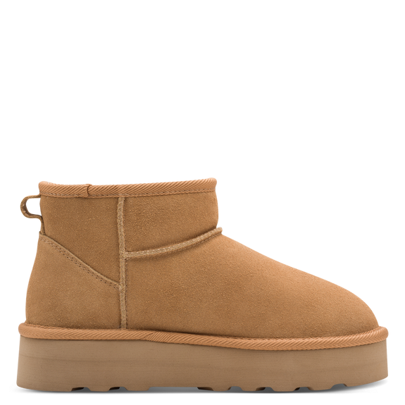 S.Oliver Suede Platform boot -Cognac