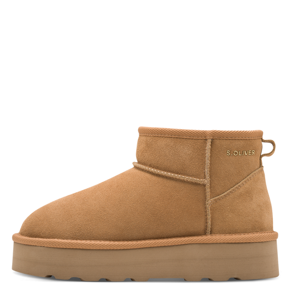 S.Oliver Suede Platform boot -Cognac