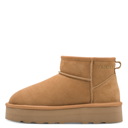 S.Oliver Suede Platform boot -Cognac