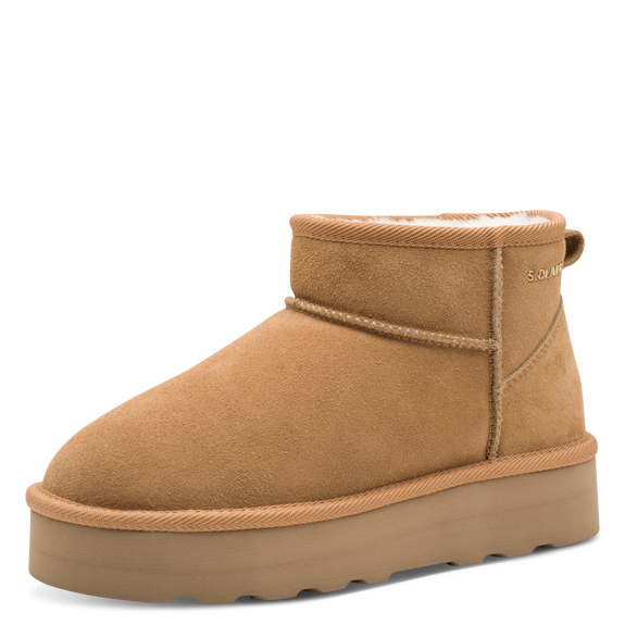 S.Oliver Suede Platform boot -Cognac