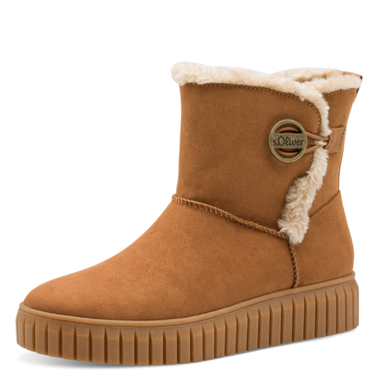 S.Oliver Cozy Boots-Cognac