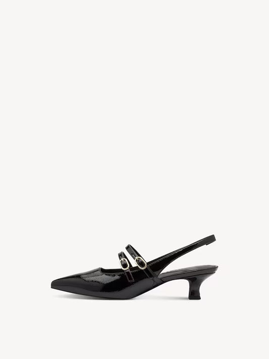 Marco Tozzi Slingback Heel Black Patent