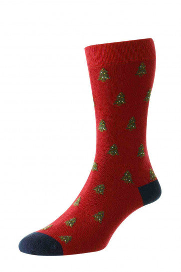 Christmas Trees Scene Socks - HJ36