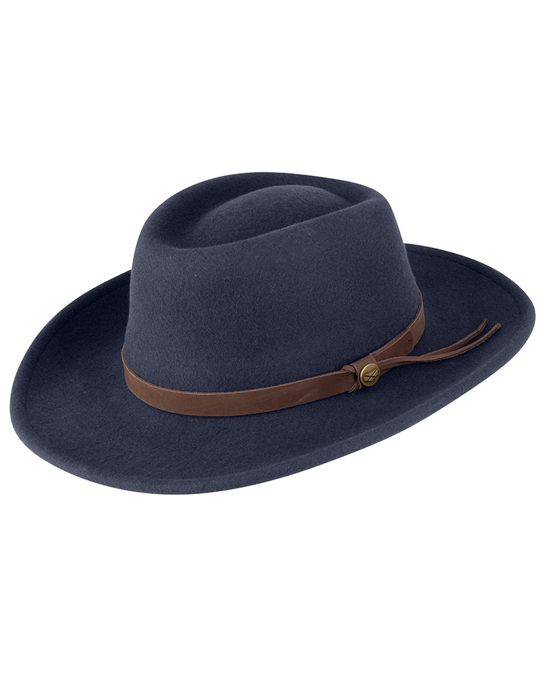 Hoggs of Fife Perth Crushable Felt Hat navy