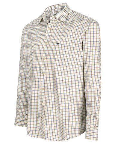 Hoggs Of Fife Inverness Cotton Shirt- Wine/Blue