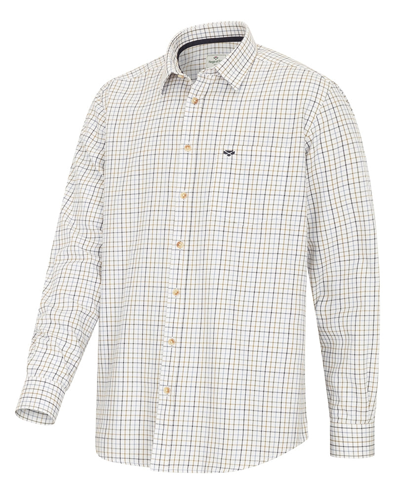 Hoggs Of Fife Inverness Cotton Shirt- Navy/Blue/Brown/White