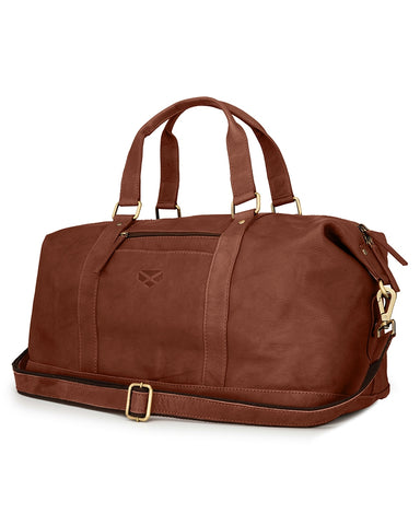 Hoggs of Fife Monarch Leather Carryon Holdall - Whiskey