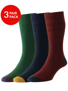 HJ945/3 Socks  Contrast Soft tops multi