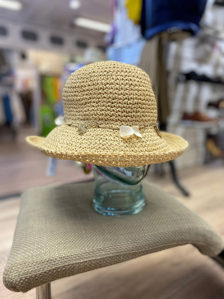 Crushable Straw Hat Women's - shell band