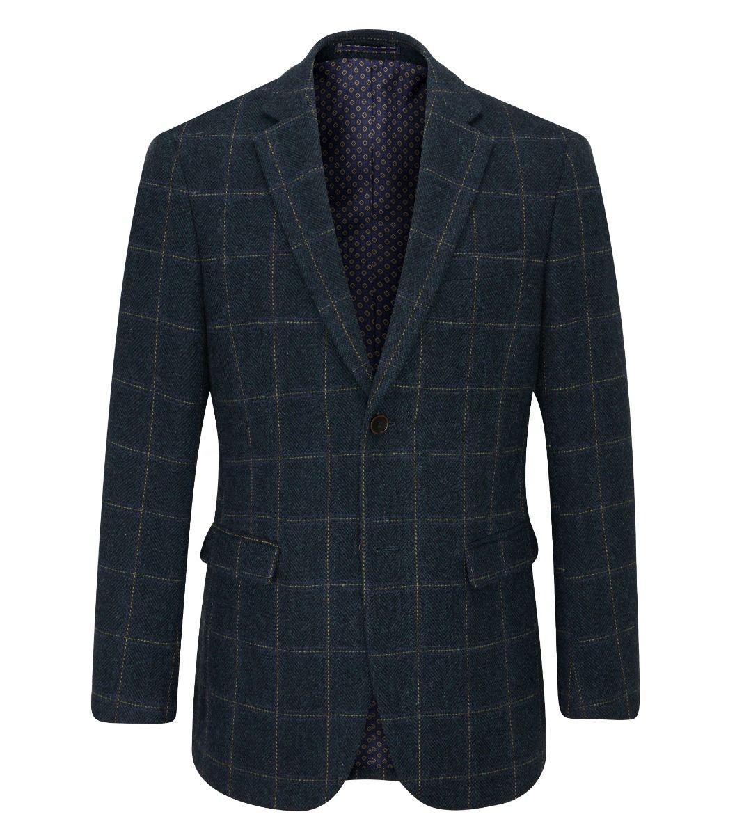 Skopes Heaton Suit Jacket- Navy/Purple check