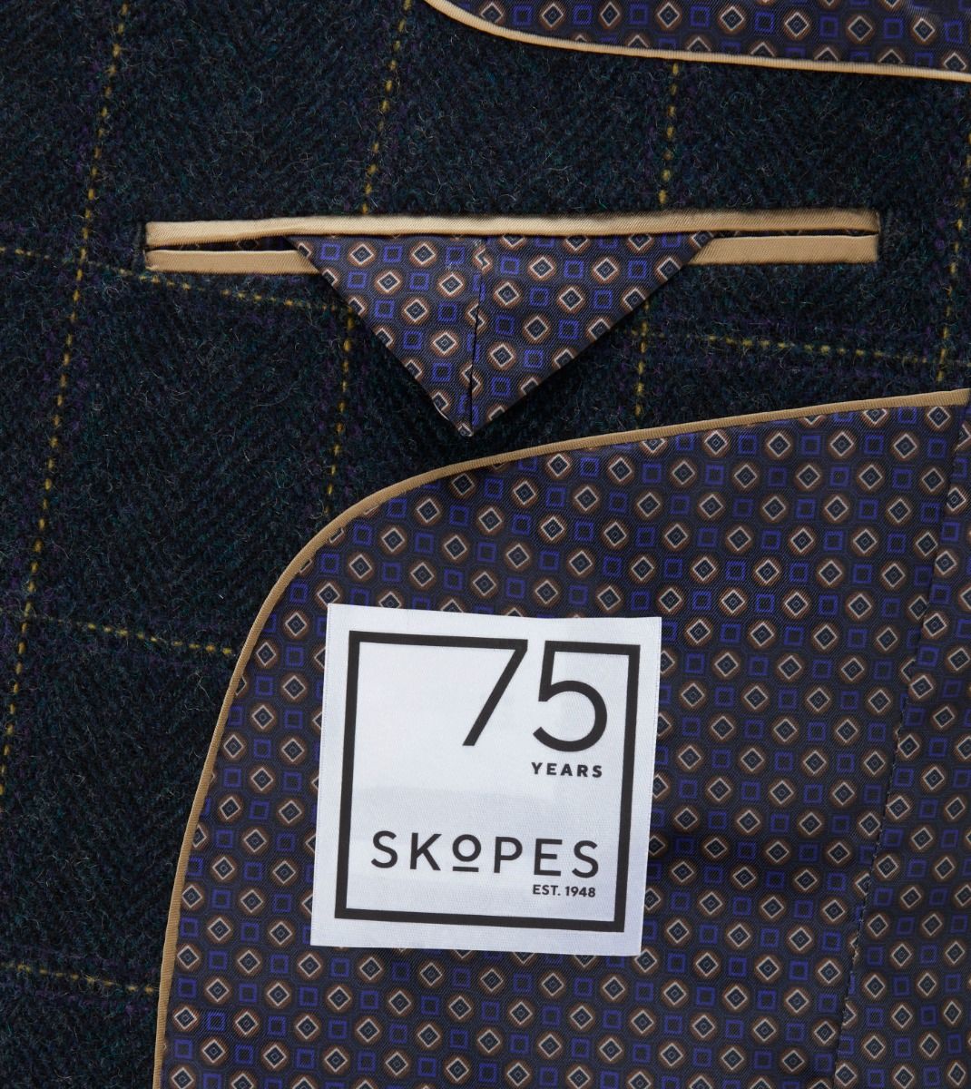 Skopes Heaton Suit Jacket- Navy/Purple check