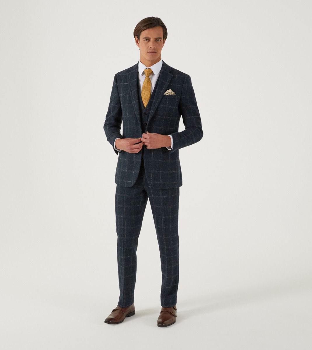 Skopes Heaton Suit Jacket- Navy/Purple check