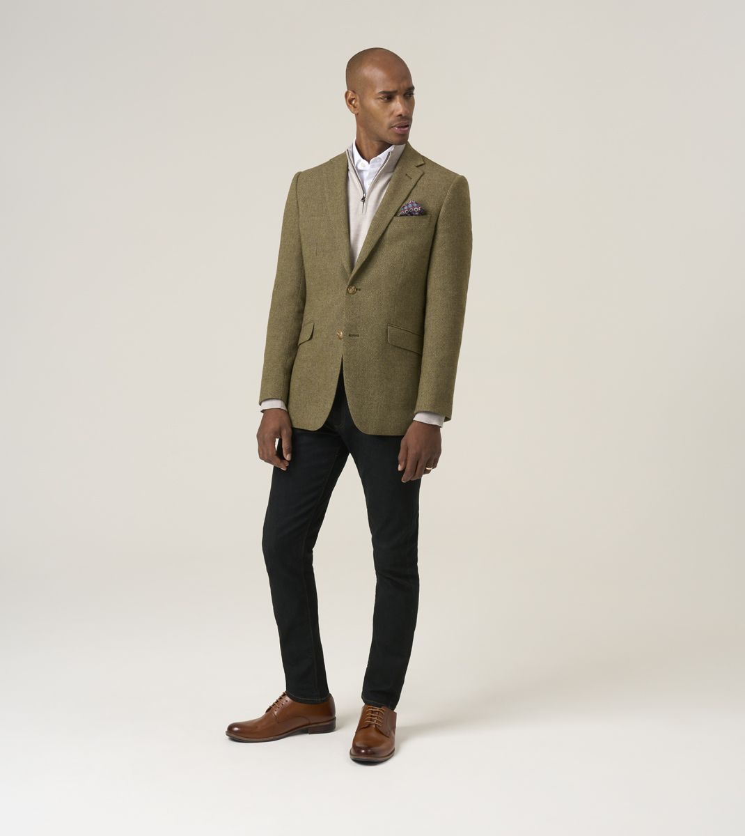 Skopes Hexham Tailored Fit Wool Blend Jacket Stone