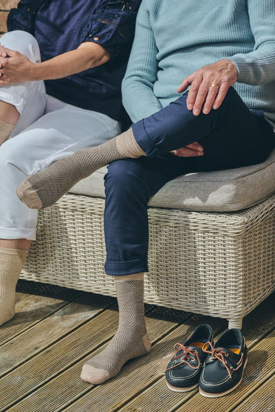 HJ972 All Over Jacquard Wool Softop Socks