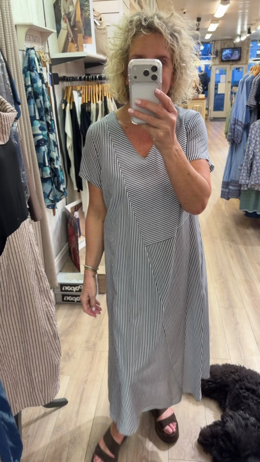 Peruzzi Stripe Dress Navy