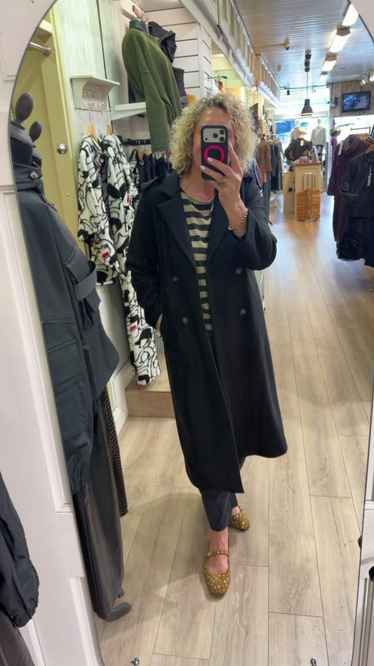 Peruzzi Long Wool Coat Black