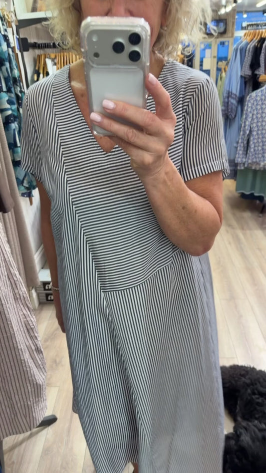 Peruzzi Stripe Dress Navy