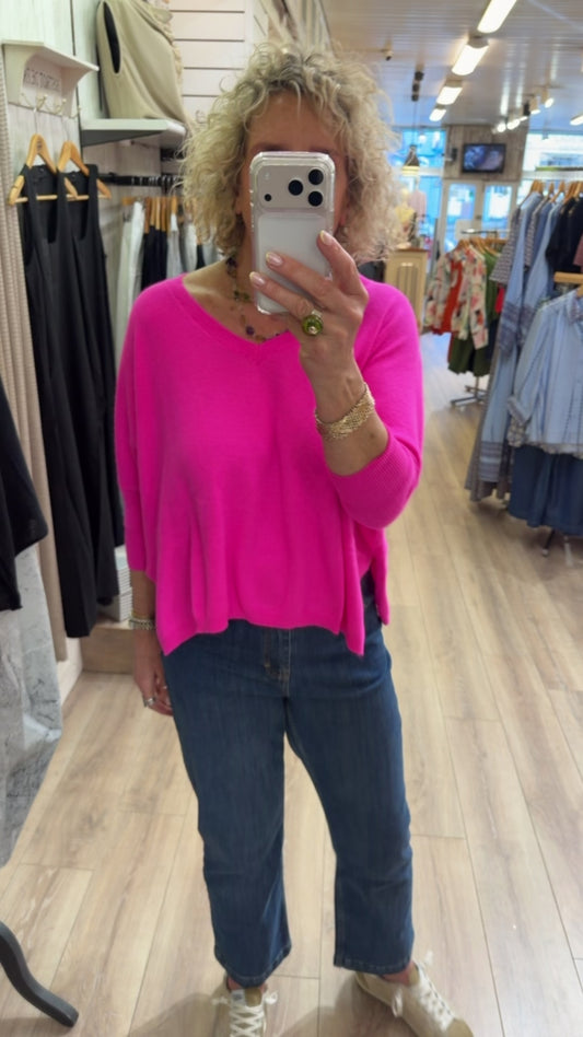 TWNS Jefferson Oversized Sweater Neon Pink