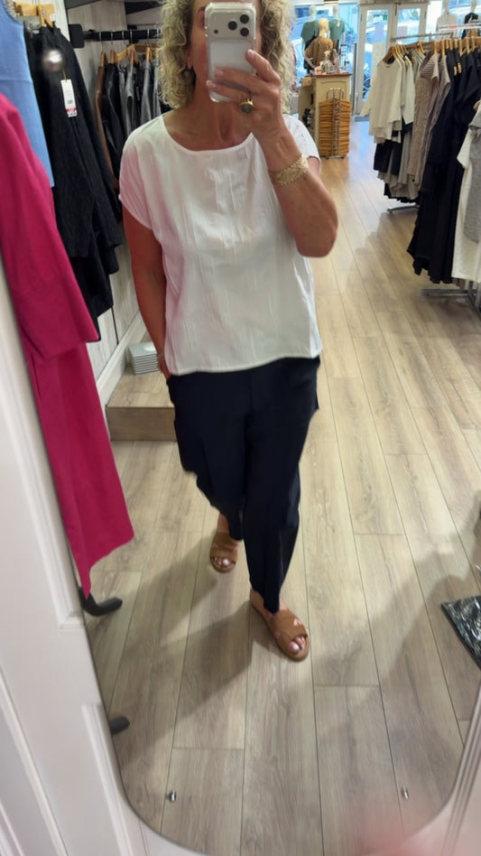 Naya Embossed Round Neck Top
