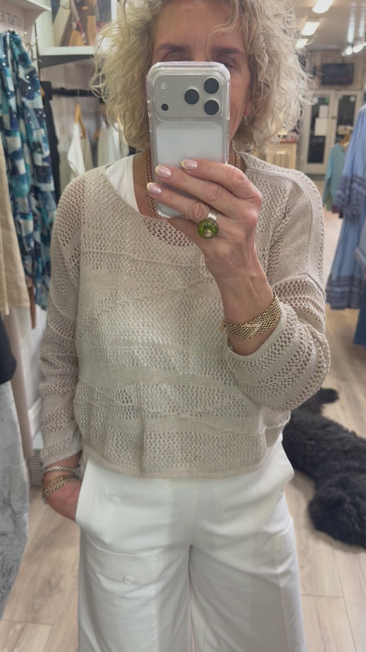 Lotus Eaters Lak 14 Knit Top Beige
