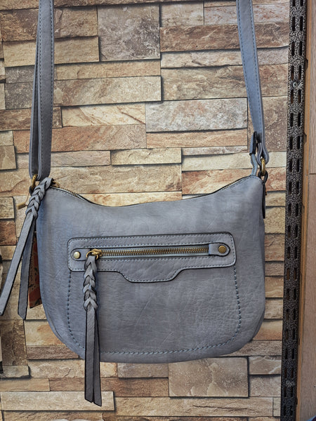 Plain Zip Vegan Cross Body
