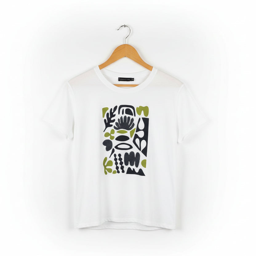 Peruzzi Print Front T-Shirt White