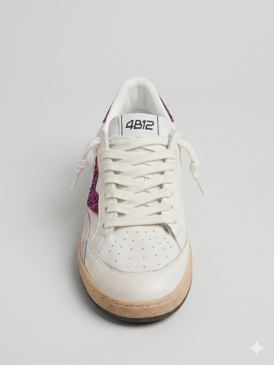 4B12 Playnew Trainers WHITE/FUXIA