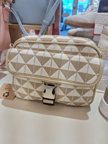 Geometric Print Bag with Diamantes