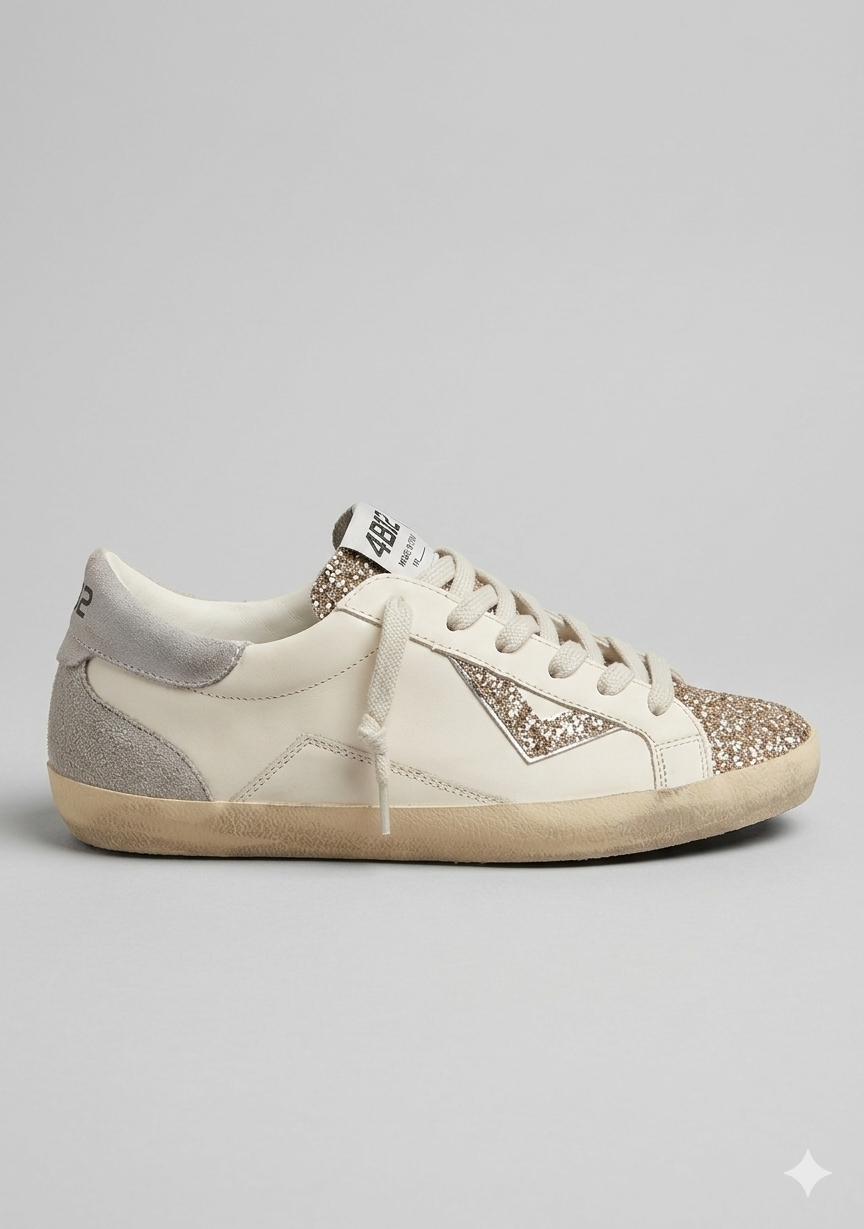 4B12 Supreme Gold Glitter Trainer