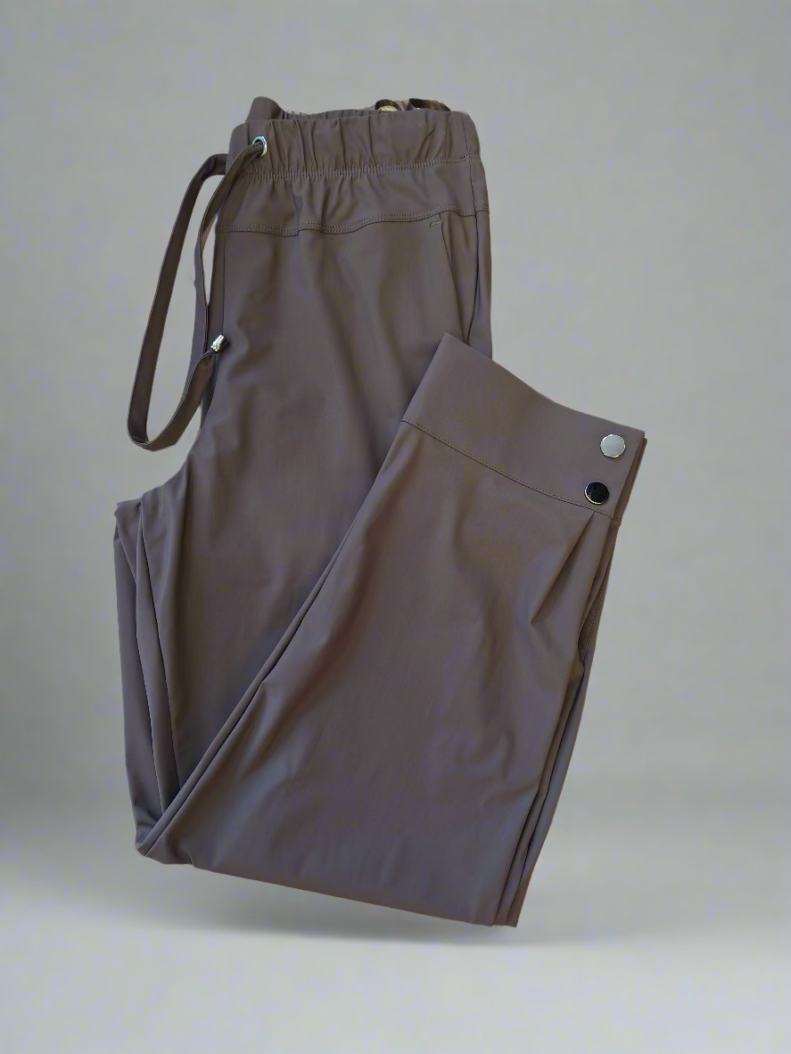 Naya Slim Leg Trouser With Drawstring Waist Cocoa