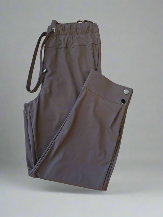 Naya Slim Leg Trouser With Drawstring Waist Cocoa