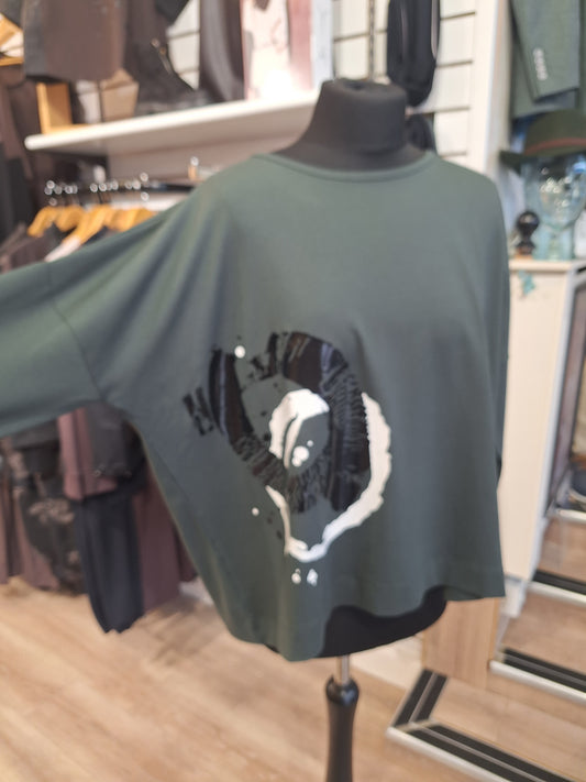 Naya Placement Circle Print Top Forest