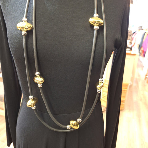 Rubber/Gold Necklace