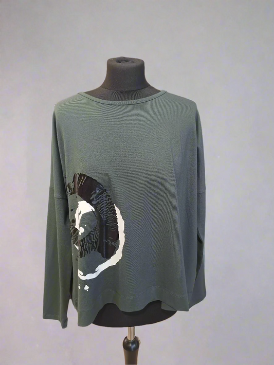 Naya Placement Circle Print Top Forest