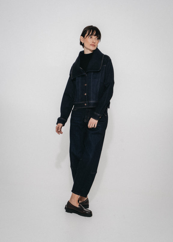 Jane Lushka Dramak Denim Fancy Jacket Dark Blue