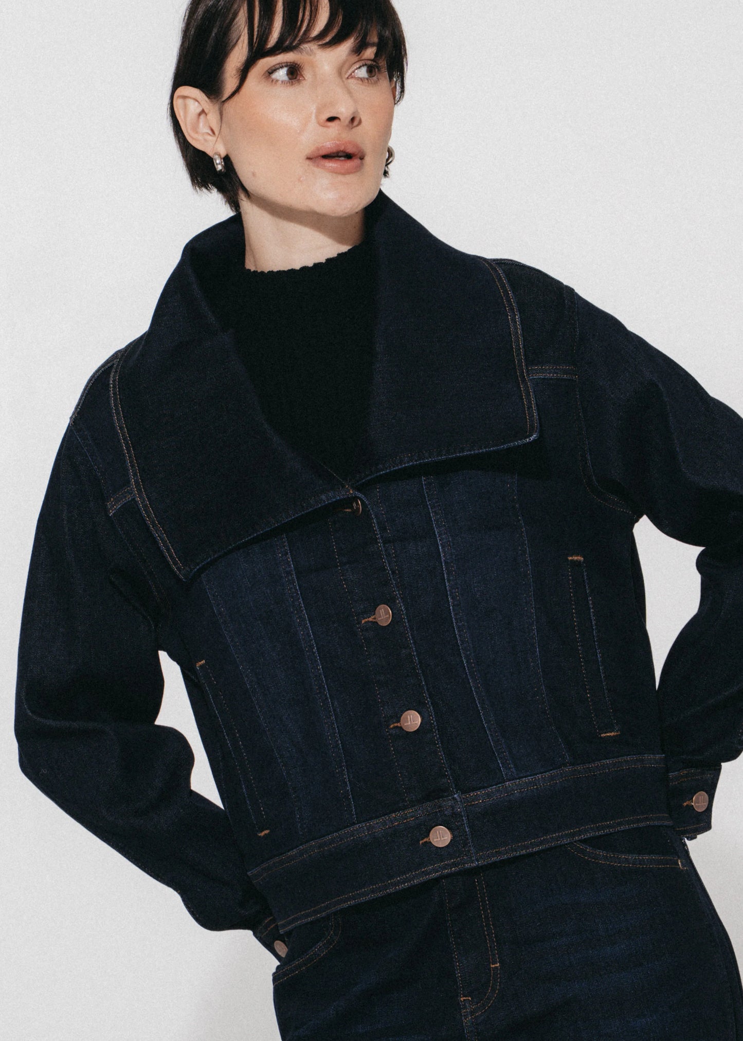 Jane Lushka Dramak Denim Fancy Jacket Dark Blue