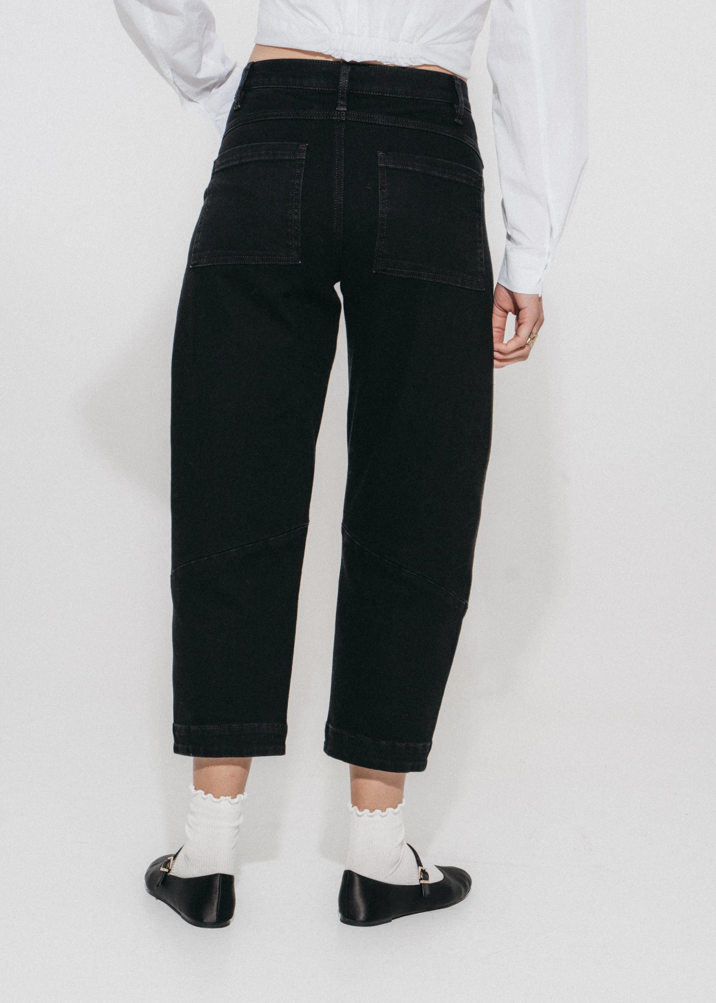 Jane Lushka Slouchy Black Barel Jeans